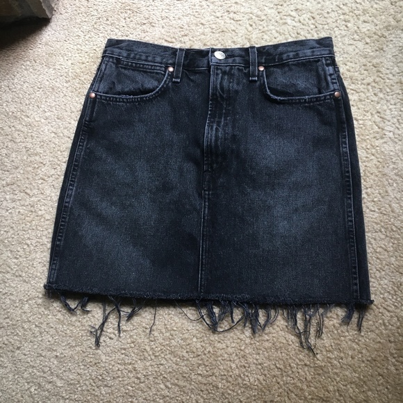 rag & bone Black Denim Skirt - Picture 1 of 8